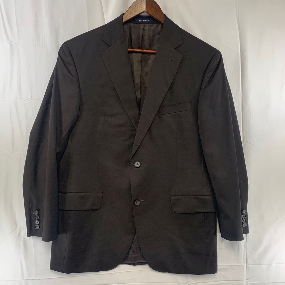 Cremieux Collection Blazer Mens 41R Brown Loro Piana Super 130s Wool Sport Coat
